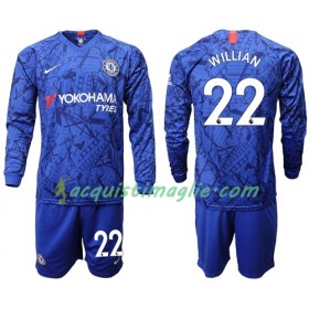 Divisa di Calcio Chelsea Willian 22 Bambino Prima 2019/2020 Manica Lunga